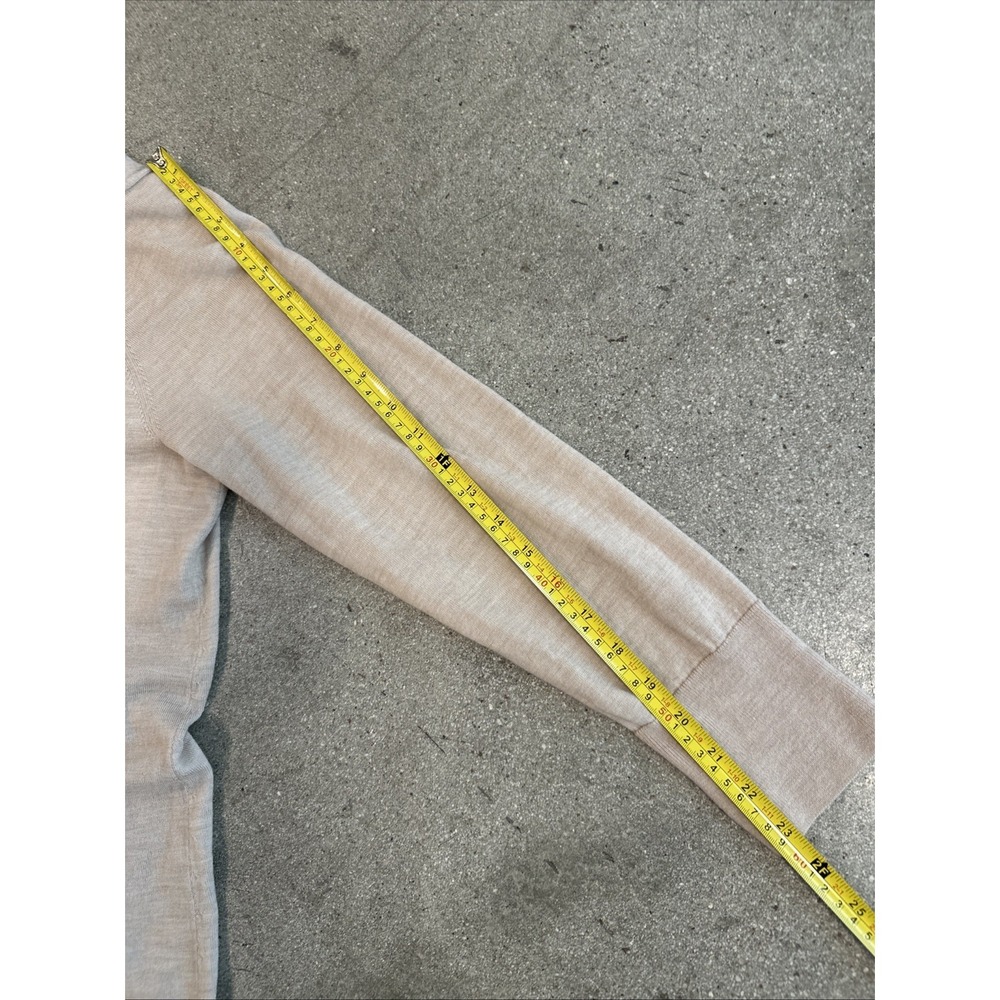 Banana Republic Cardigan Women Beige SzL 100%Merino Wool Duster Comfy Extra Fine - Picture 9 of 10